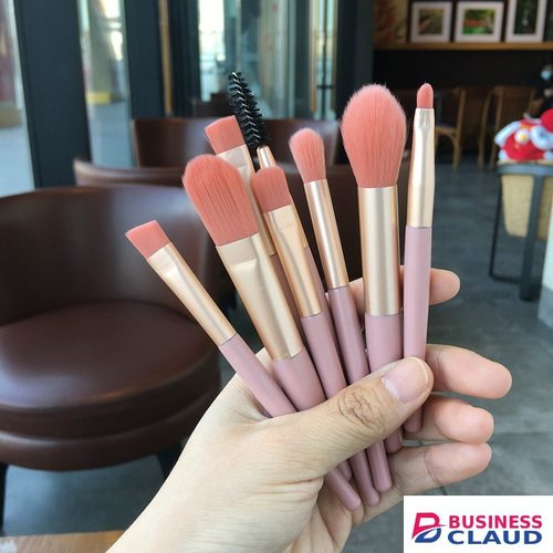8Pcs Mini Soft Makeup Brush Set, Portable Travel Cosmetic Brushes for Foundation, Powder, Blush, Eyeshadow, Eyebrow, Lip Makeup Tools