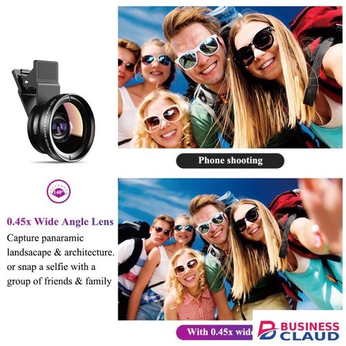 Wide-Angle Lens Distortionless 12.5x Macro 2-In-1 Selfie Phone External Lens
