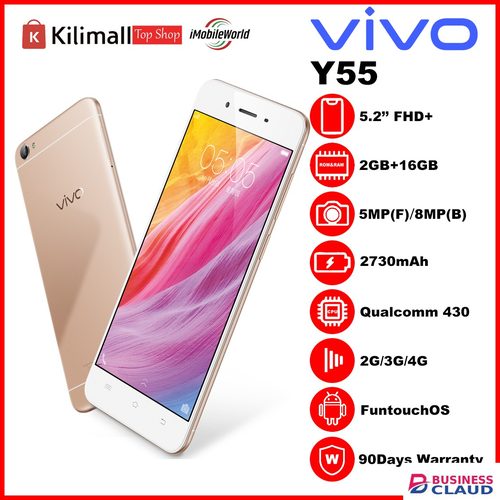 Refurbished Refurbished Vivo Y55 2GB RAM 16GB ROM 5.2inch " 2730 mAh Dual SIM 8MP+5MP Android Smartphones/ Mobile Phones in Built-charging-cable-and-22-5w-fast-charging