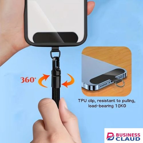 Lanyard - Adjustable Phone Strap Clip Holder for All Phone Case 7mm Thick (Neck & Shoulder & Crossbody / Wrist) in Built-charging-cable-and-22-5w-fast-charging