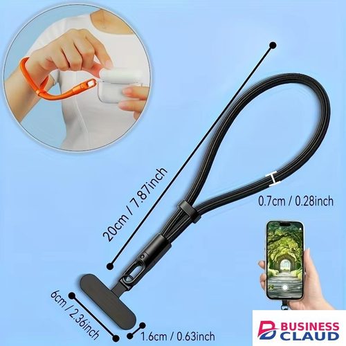 Lanyard - Adjustable Phone Strap Clip Holder for All Phone Case 7mm Thick (Neck & Shoulder & Crossbody / Wrist) in Built-charging-cable-and-22-5w-fast-charging