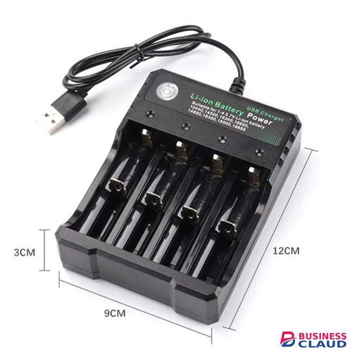 18650 Battery Charger Black 1 2 4 Slots AC 110V 220V Dual For 18650 Charging 3.7V Rechargeable Lithium Battery 4 Ports Charger in Built-charging-cable-and-22-5w-fast-charging