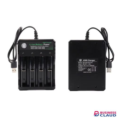 18650 Battery Charger Black 1 2 4 Slots AC 110V 220V Dual For 18650 Charging 3.7V Rechargeable Lithium Battery 4 Ports Charger in Built-charging-cable-and-22-5w-fast-charging