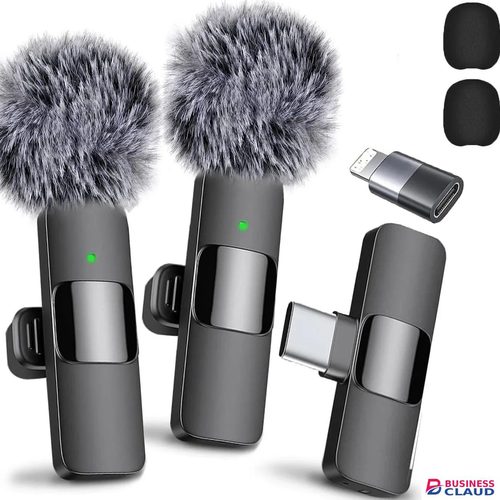 Portable Type-C /ios Wireless Lavalier Microphones Portable Audio Video Recording Mini Mic for Phone Live Broadcast Video Gaming Microphone in Cables-led-light-flashlight