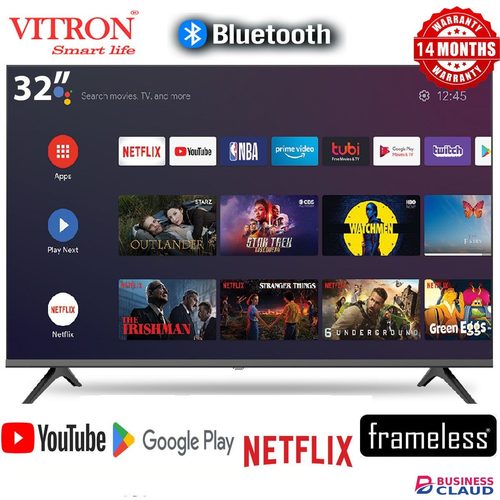 Free VITRON HTC3200S 32" FRAMELESS SMART ANDROID 11 TV – BLUETOOTH ENABLED, INBUILT WI-FI &DECODER, 1GB RAM + 8GB ROM, NETFLIX,YOUTUBE, APP STORE,3 HDMI & 2 USB PORTS – 14 MONTHS WARRANTY + 6 FREE GIFTS in Upper-hill