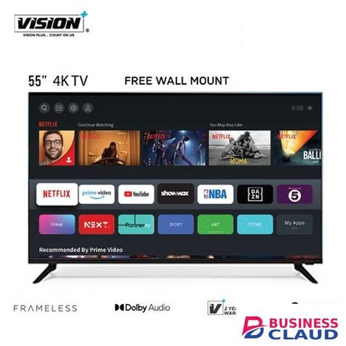 Free Vision Plus VP8855KV - 55" 4K Frameless V+ OS Smart TV (2YRS WRTY) in Upper-hill