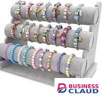 3-Tier Velvet Jewelry Display Stand - Black Bracelet & Watch Organizer// van cleef bracelet holder /watch display Shop in One-printer