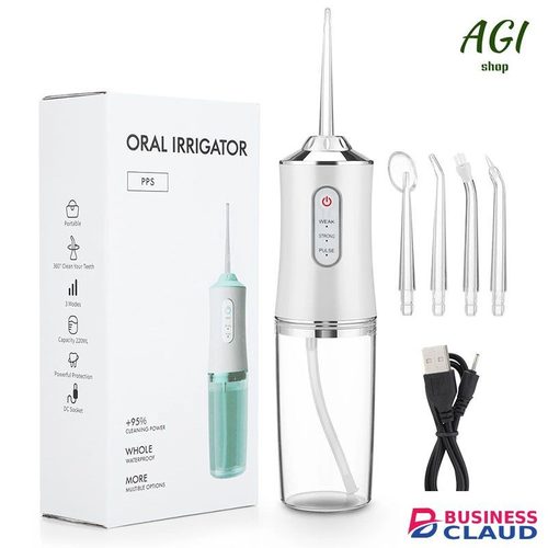 Oral Irrigator Portable Dental Water Flosser USB Rechargeable Water Jet Floss Tooth Pick 4 Jet Tip 220ml 3 Modes IPX7 1400rpm