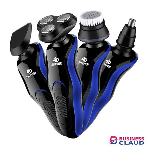 4 In 1 Rechargeable Shaver Shaving Machine Hair Clipper Nose Hair Trimmer Face Brush Waterproof for Men-USB Plug