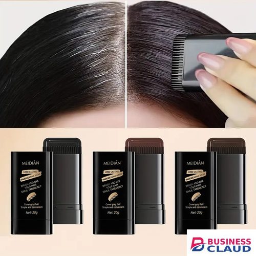 20g Quick Gray Hair Color Stick-Permanent, Long-Lasting Gray Coverage, Easy Application at Home or On-the-Go, Portable Hair Dye Stick with Applicator Brush,Ideal for Brown/Black Hair