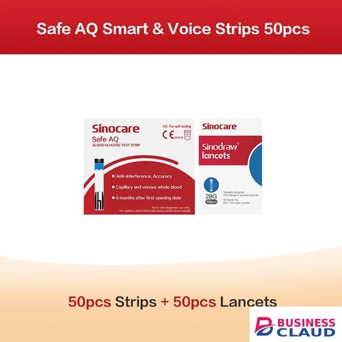 (50pcs for Safe-AQ) Sinocare Blood Glucose Test Strips and Lancets for Blood Sugar Tester 50pcs, No Meter in Kenya-premium-incense-scent