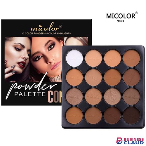 16 Matte Contour Powder Palette- 12 Color Powder, 4 Color Highlighters ,16 In 1MICOLOR Professional Powder Palette