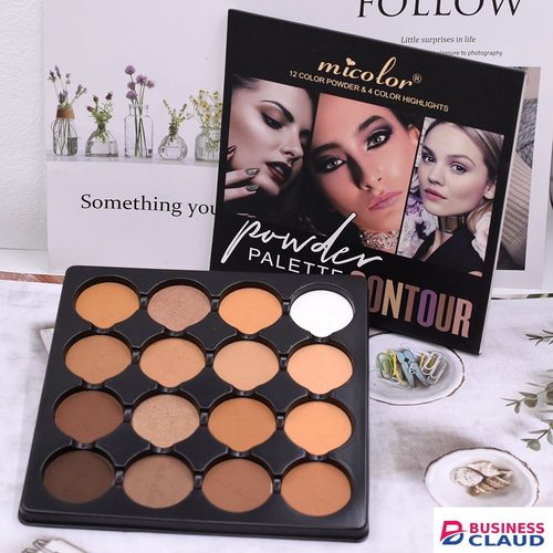 16 Matte Contour Powder Palette- 12 Color Powder, 4 Color Highlighters ,16 In 1MICOLOR Professional Powder Palette in 1micolor-professional-pow