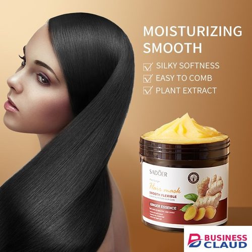 4PCS SADOER Ginger Hair Care 4PCS Set: Shampoo, Conditioner, Hair Mask & Treatment Liquid - Reduces Dryness, Bifurcation & Coarseness, Leaving Hair Elastic & Shiny