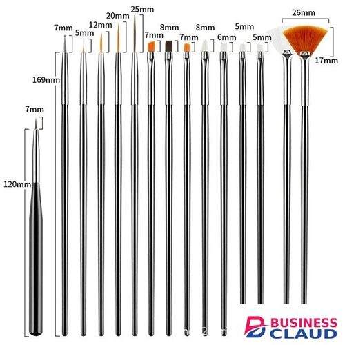 15Pcs Nail Art Brushes Set Nail Art Dotting Pen Drawing Painting Acrylic Pull Line Pens Nail DIY Striping Brushes Manicure Tools Fine Hand Painted Thin Hook Line Pen Art Supplies Drawing Art Pen Paint