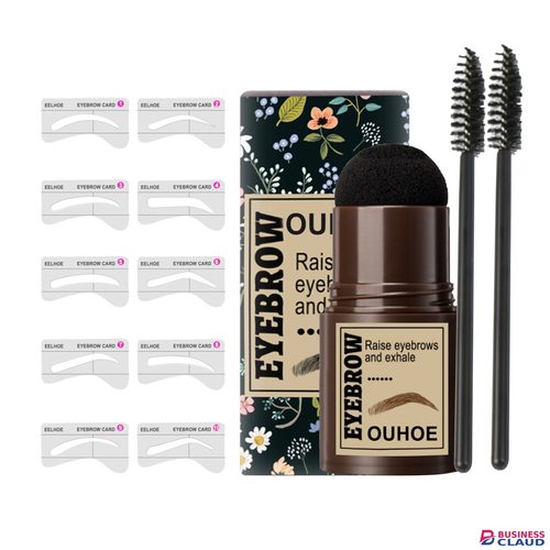 One Step Makeup Kit Eyebrow Powder Stamp Shaping Kit Long Lasting Contouring Eyebrow Shape Stamp Brow with 10 Eyebrow Stencils 2 Brushes Eye Shadow in Kenya-premium-incense-scent