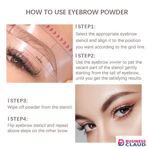 One Step Makeup Kit Eyebrow Powder Stamp Shaping Kit Long Lasting Contouring Eyebrow Shape Stamp Brow with 10 Eyebrow Stencils 2 Brushes Eye Shadow in Kenya-premium-incense-scent