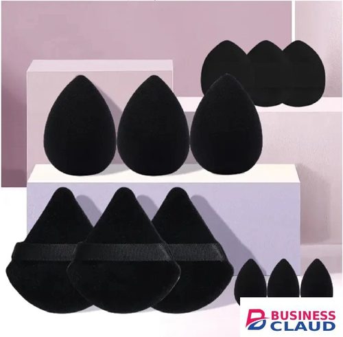 12pcs Makeup Puff Kit Blending Sponge Triangle Powder Puff Finger Air Puff For Flawless Make Up Beauty Tool Facial Tool Pink 12pcs in Promotio
