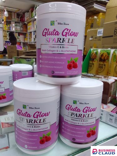 Gluta glow sparkle vitamin C and biotin multi collagen and L-Glutathione ant aging lightening spots and dullness 30 servings gluta glow sparkle