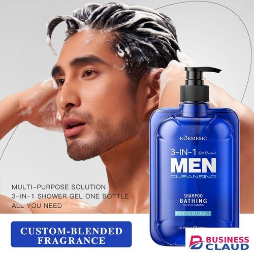 520ml Men's 3-in-1 Shower Gel, Shampoo & Face Wash | Multi-Purpose Body Wash with Micron-Level Foam to Eliminate Stickiness & Sweat Odor for Soft, Smooth Skin Oil control