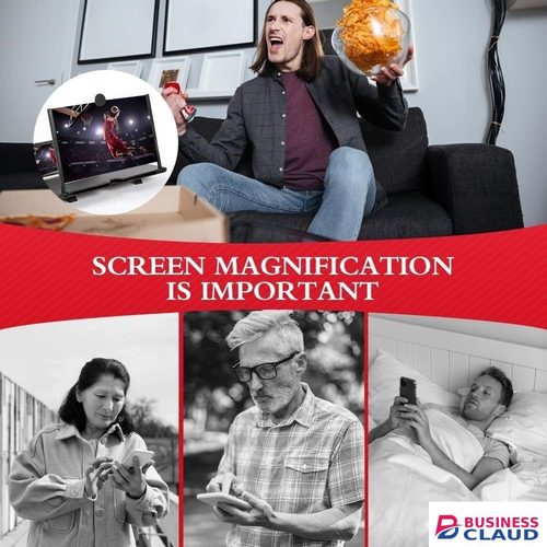 1pc ZoomPlus 12" Screen Magnifier,3D HD Mobile Phone Magnifier Projector Screen Enlarger for Movies, Videos, and Gaming,Foldable Cell Phone Stand with Screen Amplifier,Supports All Smartphones in Built-charging-cable-and-22-5w-fast-charging