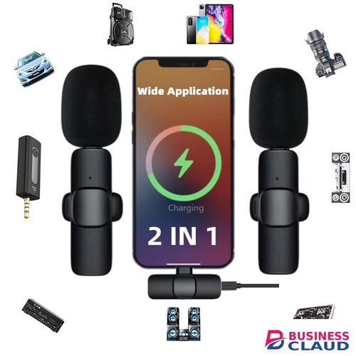 Wireless Lavalier Microphone Broadcast Lapel Microphones Set Short Video Recording Chargeable Handheld Microphone Live Streaming in Usb-cable-black