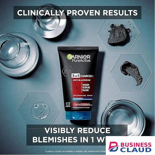 【Hot Deal】Garnier Pure Active 3 In1 Charcoal Anti Blackhead Mask Wash Scrub -50ml Deal in Kenya-premium-incense-scent