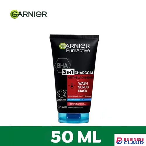 【Hot Deal】Garnier Pure Active 3 In1 Charcoal Anti Blackhead Mask Wash Scrub -50ml Deal in Kenya-premium-incense-scent