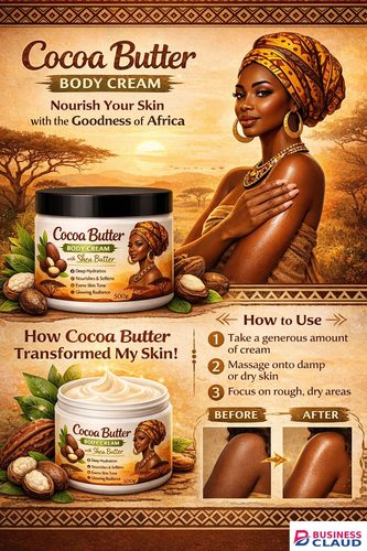 Cocoa Butter & Shea Butter Body Cream – Deep Moisturizing, Skin Brightening & Glow Boosting Lotion for Smooth Radiant Skin in Kenya-premium-incense-scent