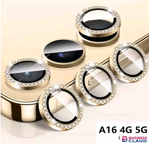 Samsung Galaxy A16 4G/5G 3-Piece Diamond metal Ring Camera Lens Protector in Usb-cable-black