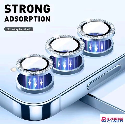 Samsung Galaxy A16 4G/5G 3-Piece Diamond metal Ring Camera Lens Protector in Usb-cable-black