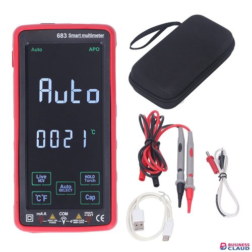 Digital Multimeter Tester Electrician Meter Full Screen Multimeter Intelligent Automatic Burn Proof for Touch Screen Measuring Meter Digital Tester Multimeters in Cables-led-light-flashlight