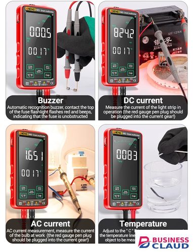 Digital Multimeter Tester Electrician Meter Full Screen Multimeter Intelligent Automatic Burn Proof for Touch Screen Measuring Meter Digital Tester Multimeters