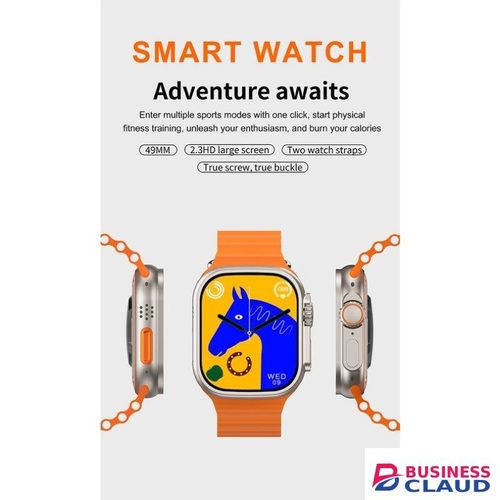 GUS-10 Ultra Max Smart Watch Ultra 9 In 1 Waterproof 7 Straps + Earphones Men Women 49MM Bluetooth Call Heart Rate Wireless Charging Fitness Bracelet Smartwatch Set in 1-waterproof-7-straps-earphones-men-women-49mm-bluetooth-cal