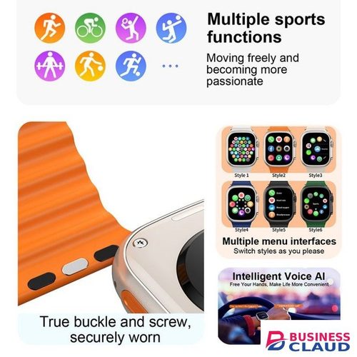 GUS-10 Ultra Max Smart Watch Ultra 9 In 1 Waterproof 7 Straps + Earphones Men Women 49MM Bluetooth Call Heart Rate Wireless Charging Fitness Bracelet Smartwatch Set in 1-waterproof-7-straps-earphones-men-women-49mm-bluetooth-cal