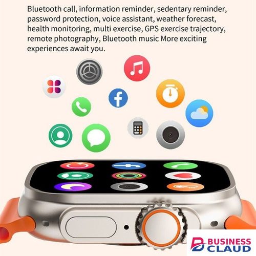 GUS-10 Ultra Max Smart Watch Ultra 9 In 1 Waterproof 7 Straps + Earphones Men Women 49MM Bluetooth Call Heart Rate Wireless Charging Fitness Bracelet Smartwatch Set