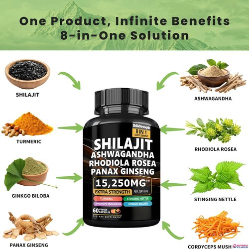 Shilajit Capsules For Men Natural Energy Testosterone Booster Stamina Strength Vitality Libido Hormonal Balance Endurance Performance And Recovery Supplement Enhance Energy, Strength, Testosterone in Kenya-premium-incense-scent