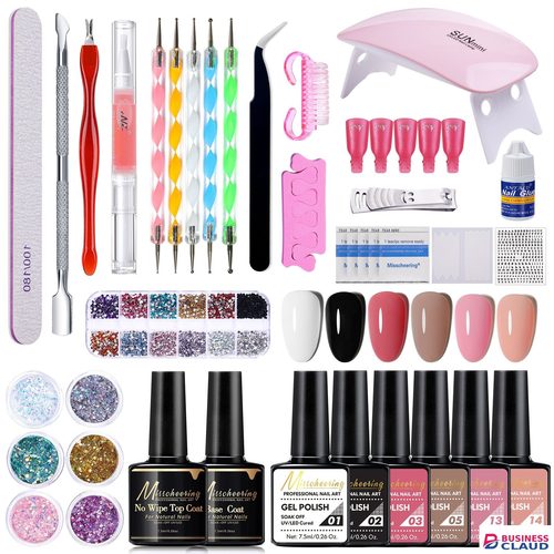 25pcs Poly Extension Gel Nail Kit Poly Gel Kit with LED Nail Dryer Nail Manicure Tool Kits Nail Art Design Beginner