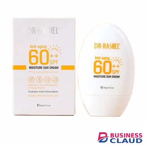 (NO WHITE CAST) Dr. Rashel Anti-aging & Moisture Sun Cream SPF 60++ UVA UVB Protection Sunscreen 60g.Shine