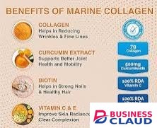 Marine Collagen Peptides Powder - Reduce Face Wrinkles, Stretchmarks & Cellulites, Promotes Healthy Hair & Nails, Enhance Skin Hydration & Texture, Supports Healthy Joints & Bones. in The-picture