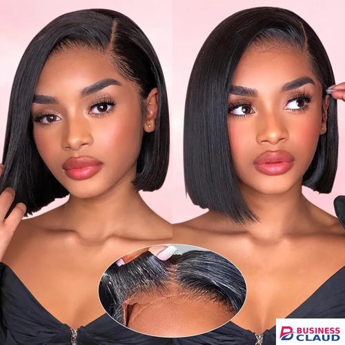 Short Bob Wigs semi Human 13x4*2 Transparent Lace Front Wigs semi Human Hair Pre Plucked with Baby Hair Glueless Wigs semi Human Hair 180% Density Straight Frontal Lace Wigs for Women Natural Color in 1-formula-1500mg-knee-elbow-bone-hea