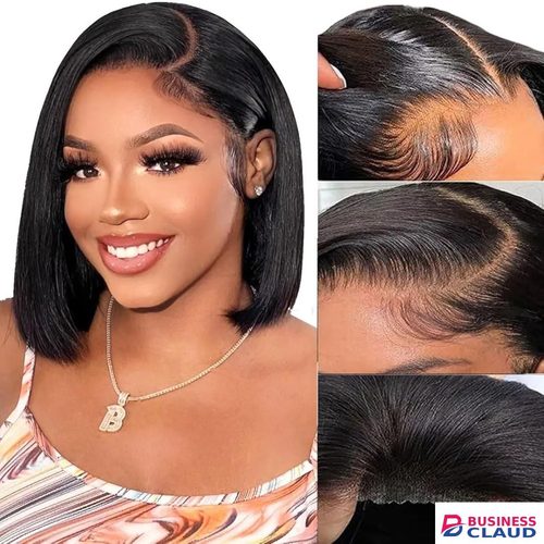 Short Bob Wigs semi Human 13x4*2 Transparent Lace Front Wigs semi Human Hair Pre Plucked with Baby Hair Glueless Wigs semi Human Hair 180% Density Straight Frontal Lace Wigs for Women Natural Color in 1-formula-1500mg-knee-elbow-bone-hea
