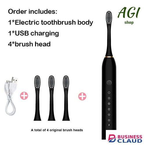 Electric Toothbrush With 4 Brush Heads Smart Timing Tooth Brush USB Rechargeable Teeth Clean Whitening Sonic Toothbrush With Replacement Head