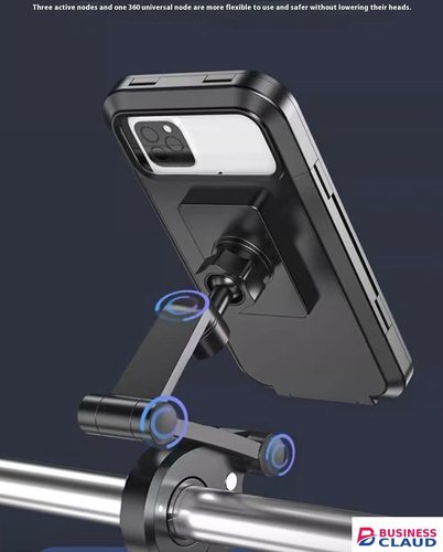Motorcycle Phone Holder Rotatable Waterproof Navigation Mobile Phone Holder Bracket Mount for Smartphone Bike Bicycle Fully Enclosed Touch Screen Cellphone Holder Rain Cover for Phone