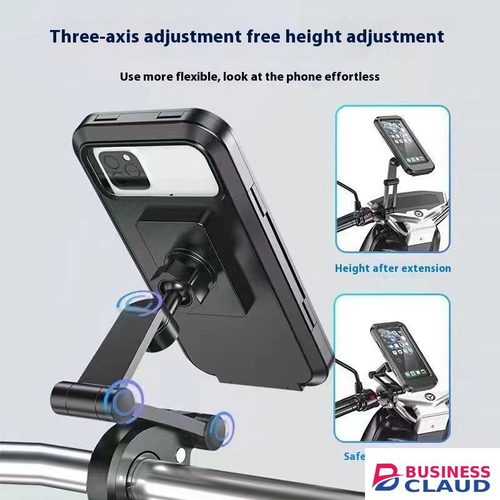 Motorcycle Phone Holder Rotatable Waterproof Navigation Mobile Phone Holder Bracket Mount for Smartphone Bike Bicycle Fully Enclosed Touch Screen Cellphone Holder Rain Cover for Phone in Cables-led-light-flashlight