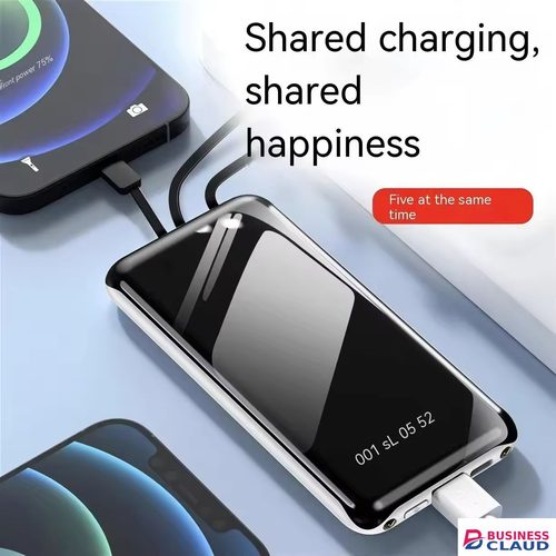 Portable Bensoo 10000mAh Power Banks High Capacity Portable Charger with LED Display and Fast Charging TypeC Micro USB for Phone Tabletsl Mobile Phones with Integrated 4-Wire Cable smartphone Powerbank in Cables-led-light-flashlight