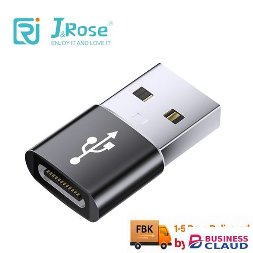 J&Rose USB to TYPE-C Adapter, USB Male to Type-C Female Converter, Support Charging & Data Transfer, USB 2.0 to Type-C 2.0, Compatible with Phone, Headphone, Hard Drive