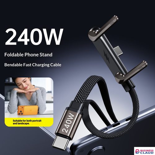 Upgraded Newly Upgraded 240W Super Fast Charge Multifunctional Data Cable USB Type-C Charging Cable Phone Stand Car Charger Cable Compatible With Apple Huawei in Built-charging-cable-and-22-5w-fast-charging