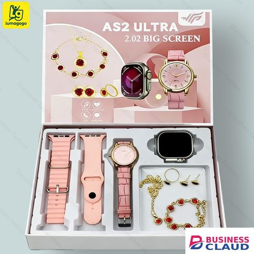 Luxury AS2 ULTRA 2.02" Women's Smart Watch 6-in-1 Luxury Gift Set 6-in-1 Gift Set Bluetooth Call Fitness Tracker IP67 iOS/Android Straps Analog Watch Gift in 1-gift-set-bluetooth-call-fitness-tra