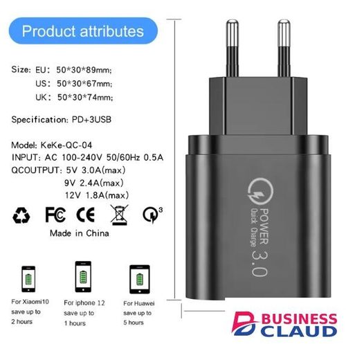 JC 2023 hot sale new high-quality 4 USB ports travel Fast charger 3A charger for UK for Quick Charge Adapter For Mobile Phone Laptop Charger Plug
